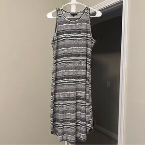 Banana Republic Black and White Geometric Midi Dress